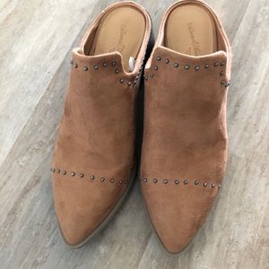 Tan suede booties